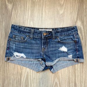 Pink Victoria’s Secret ripped distressed denim blue shorts size 2